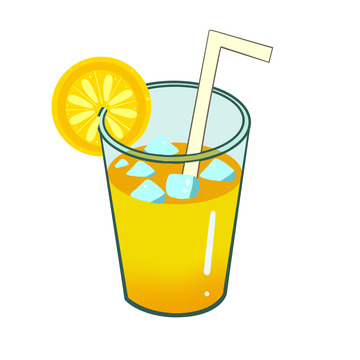 橙色扁平卡通风橙汁大暑元素
