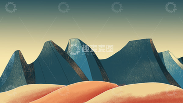源文件下载【趣麦麦图】手绘 二维动画场景 大山背景 素材