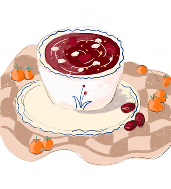 源文件下载【趣麦麦图】腊八节腊八粥手绘图