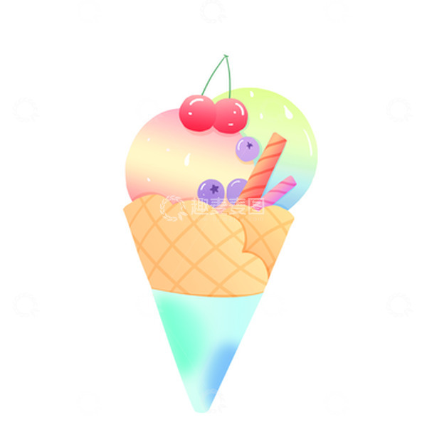 源文件下载【趣麦麦图】清凉夏日冰淇淋大暑元素