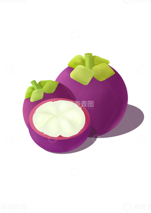 源文件下载【趣麦麦图】手绘夏季水果紫色山竹