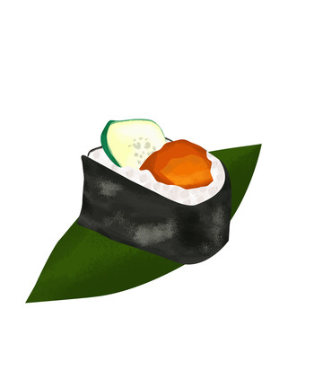 食物寿司美食日式手绘素材