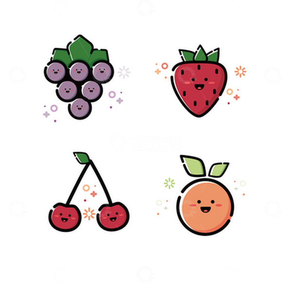 源文件下载【趣麦麦图】MBE风卡通可爱水果元素