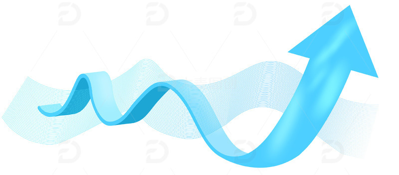 源文件下载【趣麦麦图】科技感箭头C4D风格蓝色箭头向上曲线标志