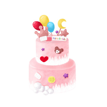 小清新手绘生日蛋糕
