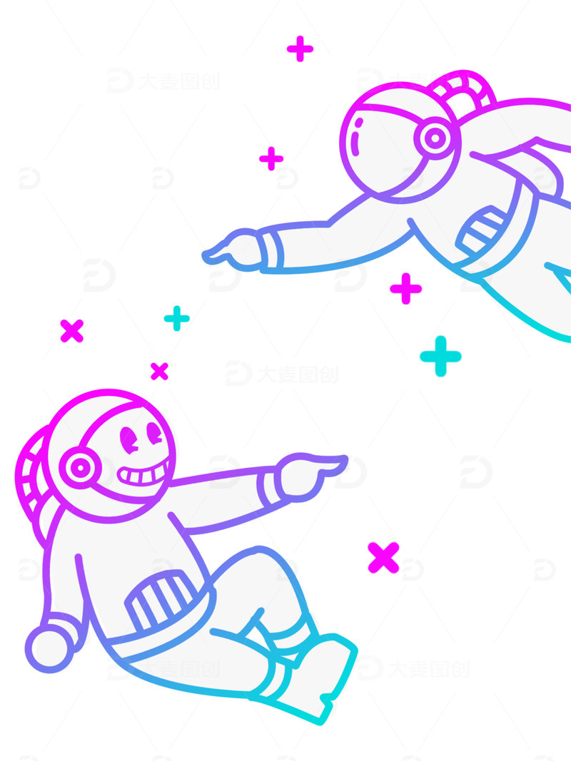 源文件下载【趣麦麦图】时尚赛博朋克潮流元宇宙卡通手绘人物元素