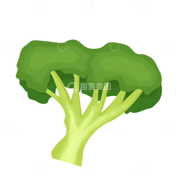 源文件下载【趣麦麦图】-绿色青菜西蓝花蔬菜手绘素材