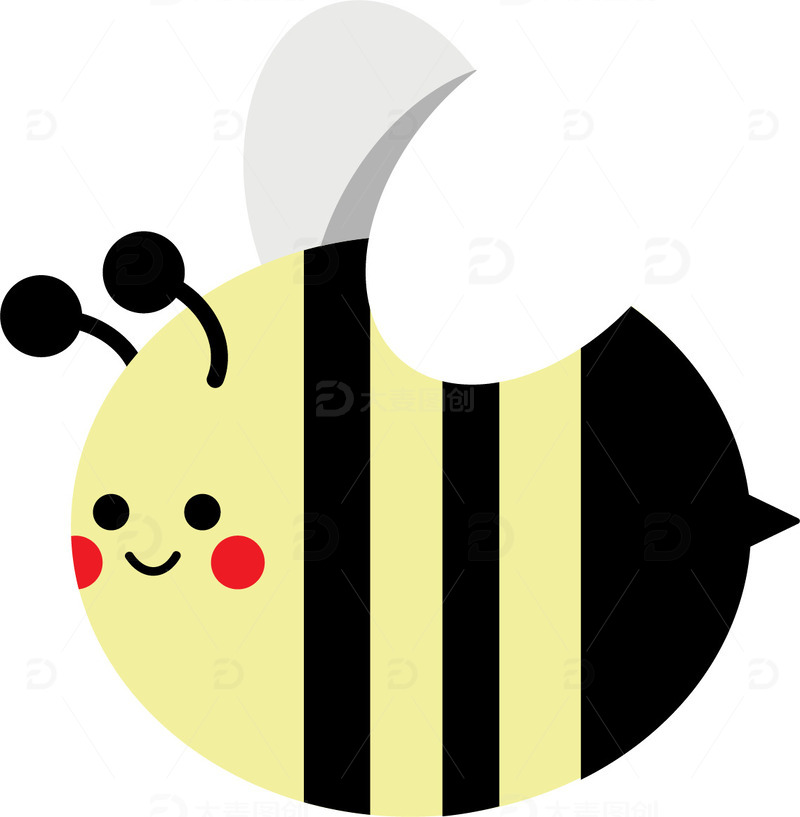 黄色可爱小蜜蜂动物卡通元素