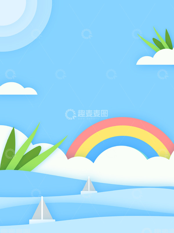 源文件下载【趣麦麦图】矢量手绘剪纸风大暑夏天背景