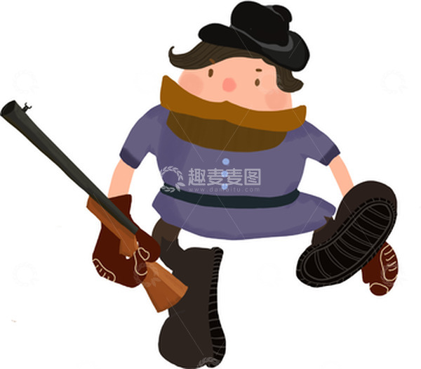 源文件下载【趣麦麦图】大暑暑期打猎猎枪猎人