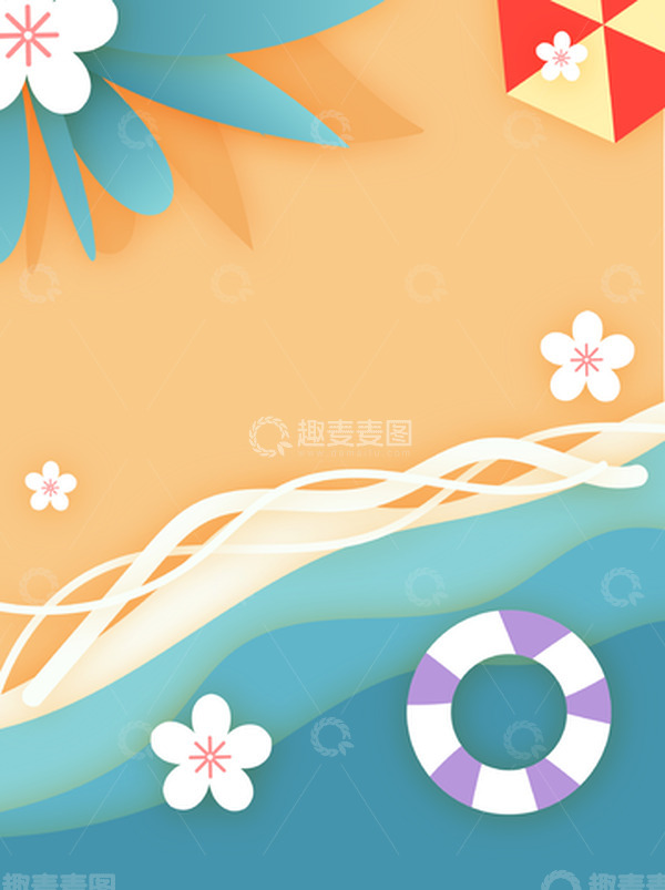 源文件下载【趣麦麦图】矢量手绘简约清新大暑夏天背景