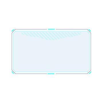 蓝色青色科技感边框色块线条矢量