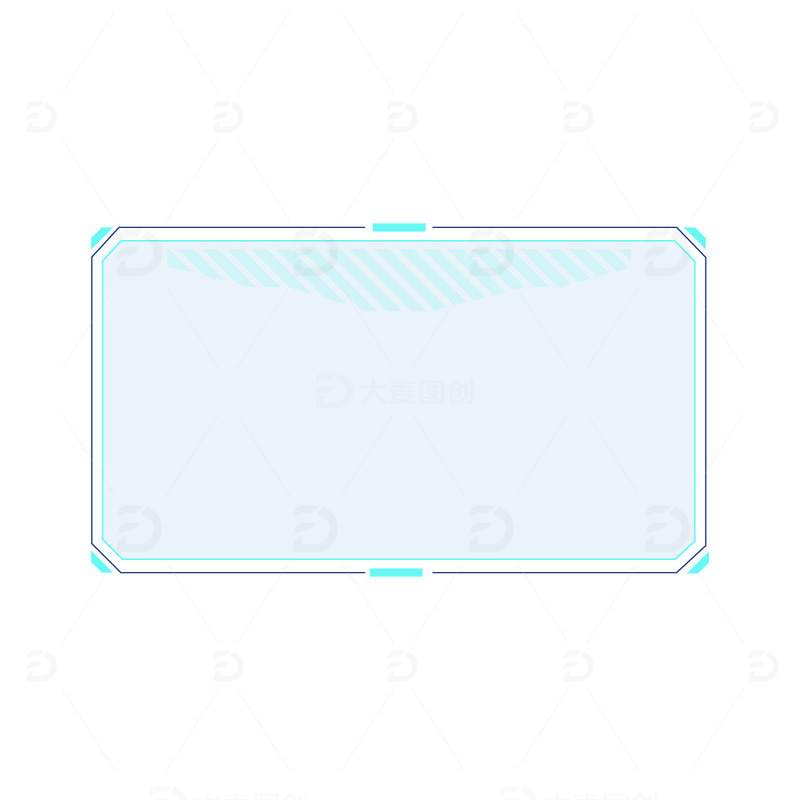 源文件下载【趣麦麦图】蓝色青色科技感边框色块线条矢量