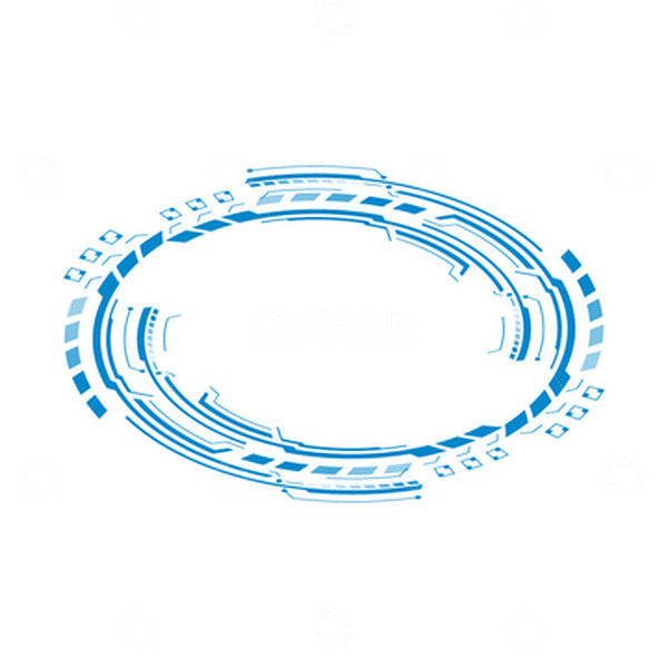源文件下载【趣麦麦图】蓝色科技感HUD FUI边框线条圆环