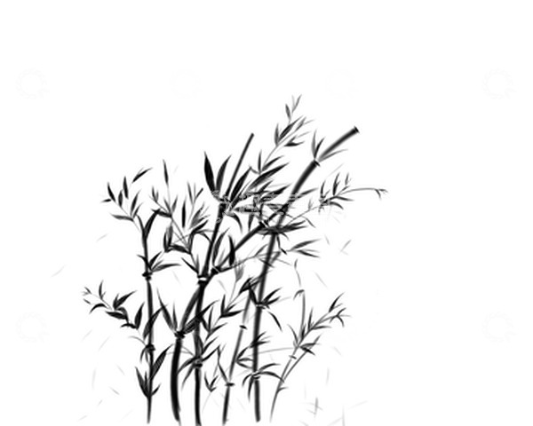 源文件下载【趣麦麦图】墨色国风手绘竹子水墨画