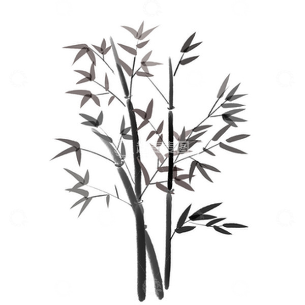 源文件下载【趣麦麦图】水墨画竹子竹叶元素
