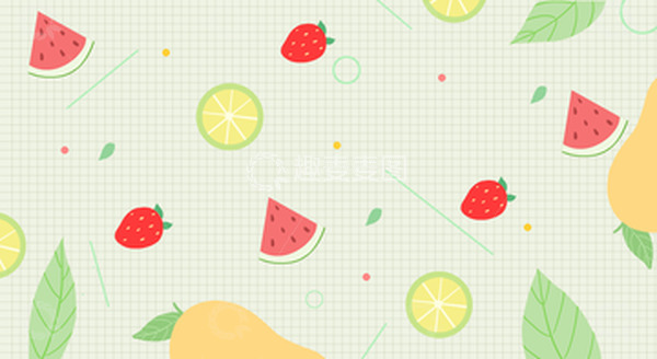 源文件下载【趣麦麦图】清新夏天水果大暑节气背景