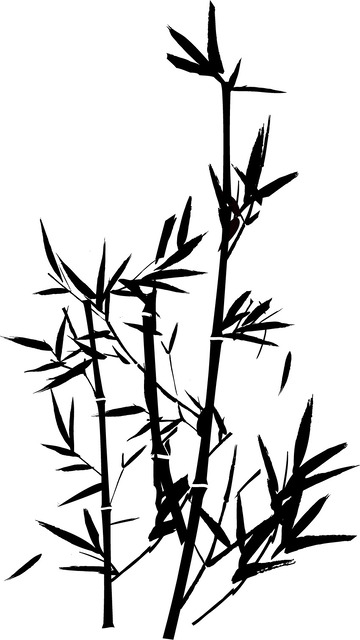 复古风水墨竹子中国风元素