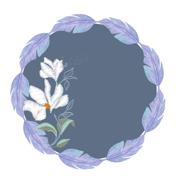 蓝色小清新花朵标题框