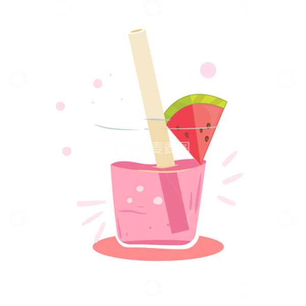 源文件下载【趣麦麦图】卡通夏日清凉西瓜汁矢量元素