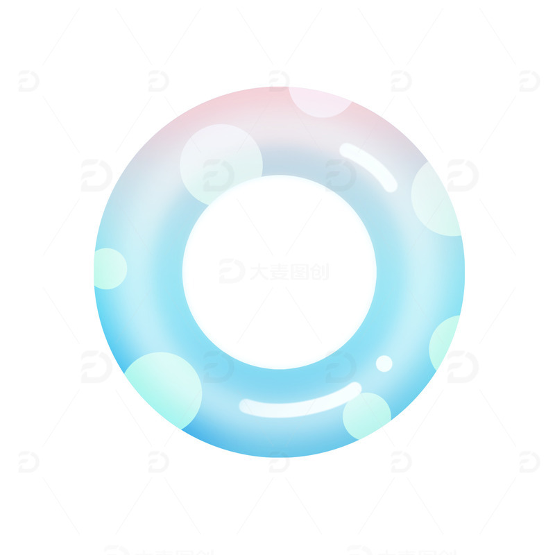 源文件下载【趣麦麦图】蓝粉色夏日泳圈大暑节气元素