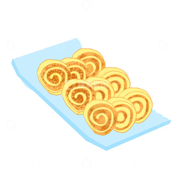 源文件下载【趣麦麦图】美味的蛋糕卷插画美食节元素