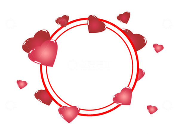 源文件下载【趣麦麦图】彩色卡通立体风格情人节爱心边框