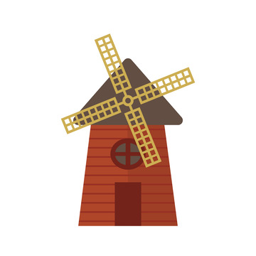 扁平化农场风车元素