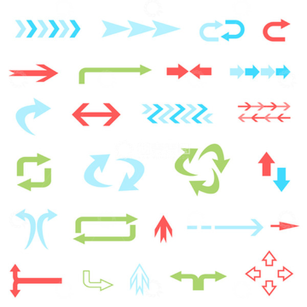 源文件下载【趣麦麦图】扁平化实用方向循环保回收绿色箭头图标合集