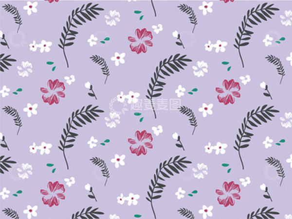 源文件下载【趣麦麦图】紫色小清新花卉背景