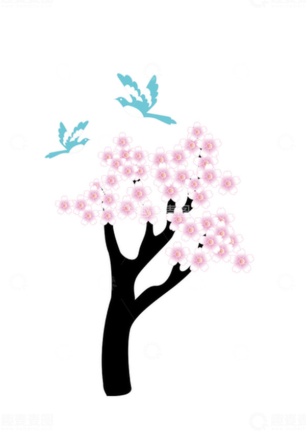 源文件下载【趣麦麦图】七夕节日喜鹊插画