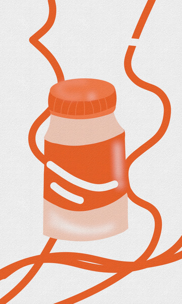 黄色插画营养快线插画风