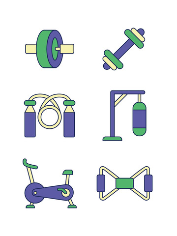 线性描边风运动健身矢量图标
