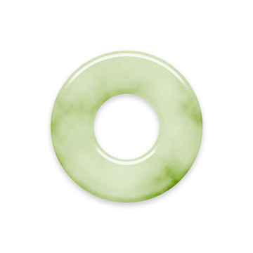 绿色拟物风格玉如意古风质感