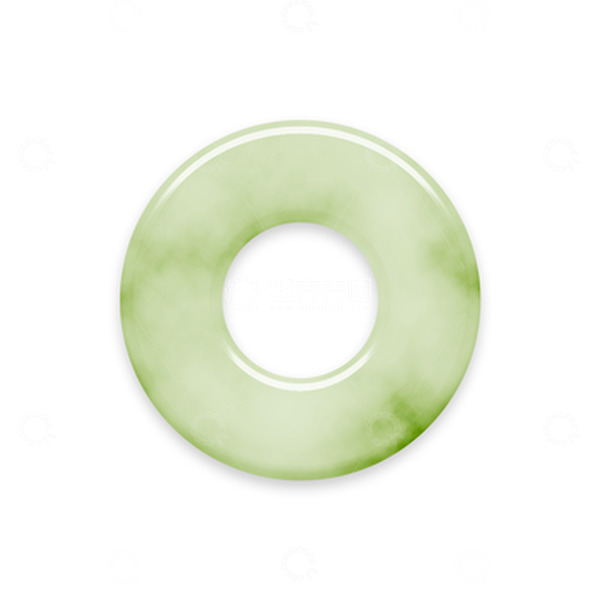 源文件下载【趣麦麦图】绿色拟物风格玉如意古风质感