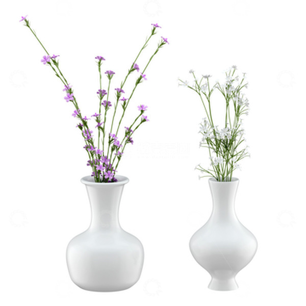 源文件下载【趣麦麦图】C4D花瓶鲜花