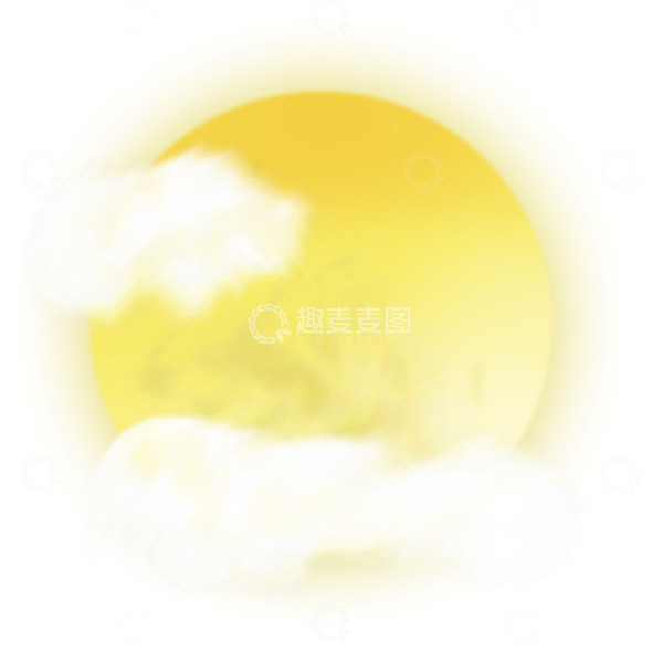 源文件下载【趣麦麦图】黄色月亮圆月满月云朵
