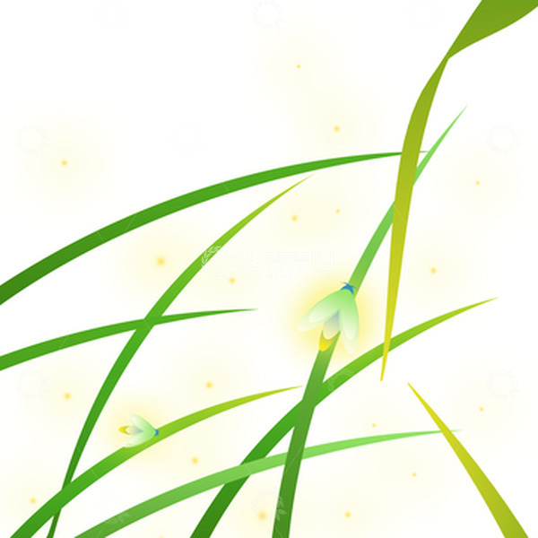 源文件下载【趣麦麦图】清新大暑夏季萤火虫夜景手绘图