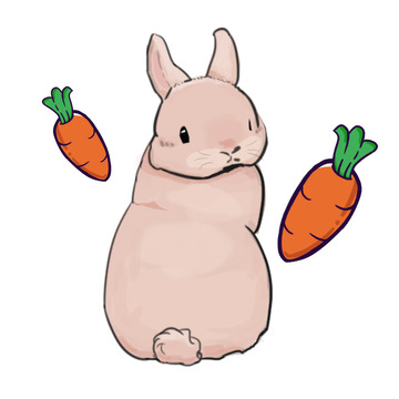 萝卜和兔子大兔兔png插画