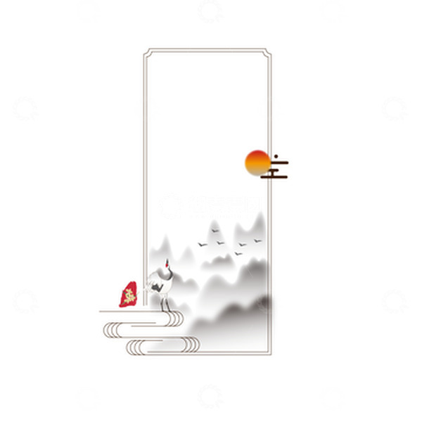 源文件下载【趣麦麦图】手绘简约水墨边框