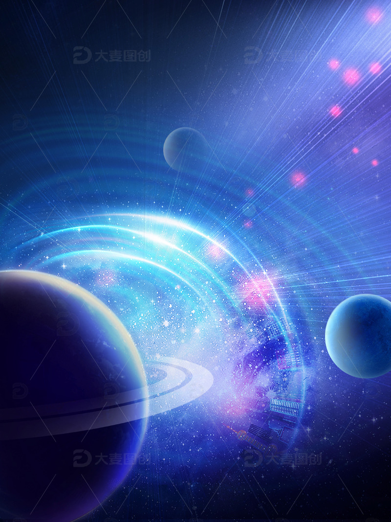 源文件下载【趣麦麦图】蓝色梦幻科技背景