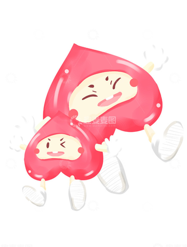 源文件下载【趣麦麦图】粉色夏日大暑蜜桃手工清新插画