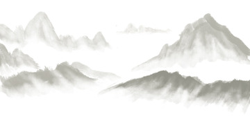 手绘水墨山水崇山峻岭PSD