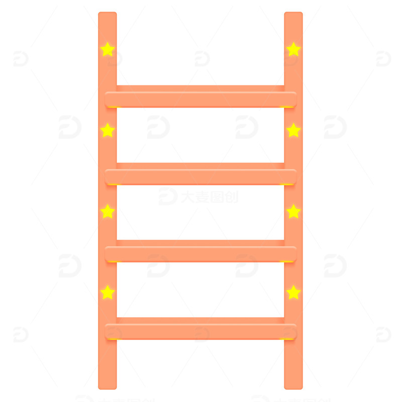 橙色插画梯子手绘卡通海报banner元素