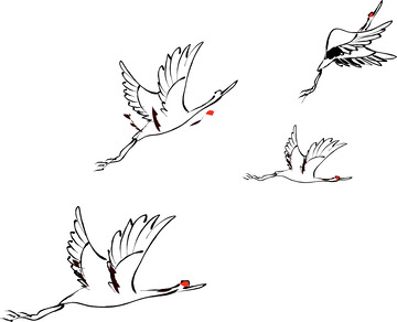 白鹤齐飞水墨白鹭国画写意