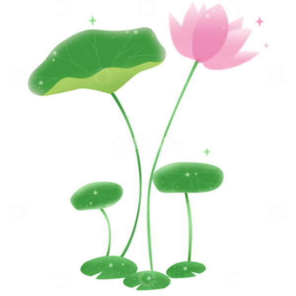 源文件下载【趣麦麦图】弥散风大暑小暑夏日荷花荷叶