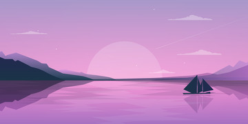 水墨风夕阳背景