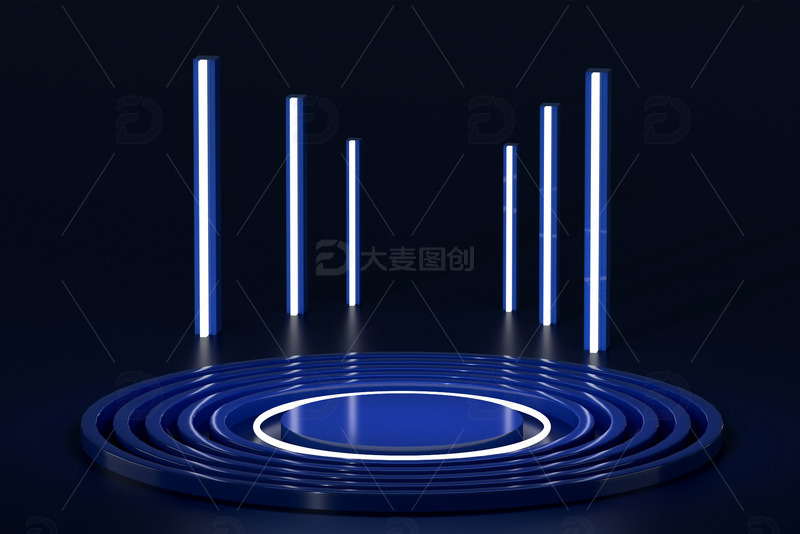 C4D蓝色科技场景