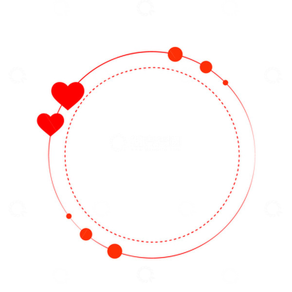 源文件下载【趣麦麦图】矢量七夕情人节爱心圆形边框
