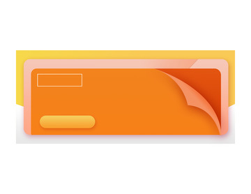 暖色橙色翻页标题对话框标签